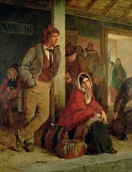 Ierse Emigranten Wachten op een Trein, 1864